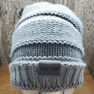 Lifetime Women's Gray Knit Winter Beanie Hat One Size Fits All